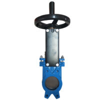 Vanne guillotine manuelle – tige montante, corps fonte, pelle inox 304