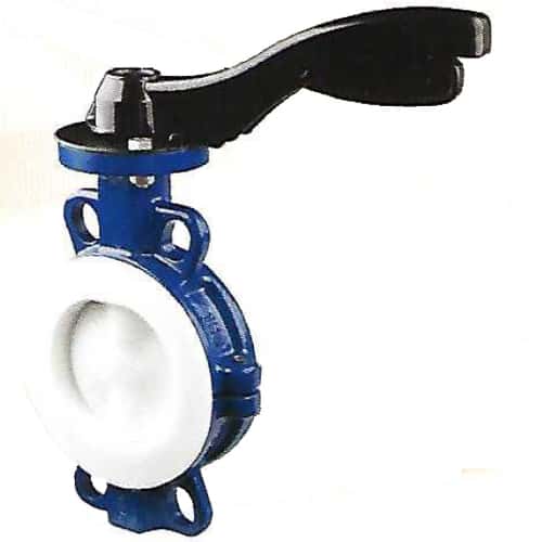 Vanne papillon inox revêtue PTFE
